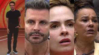 Tadeu Schmidt, Henri Castelli, Ana Paula Renault e Solange Couto no BBB 26 (Reprodução/TV Globo)