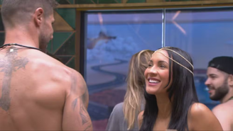 BBB 26: Maxiane brinca com Jonas Sulzbach após emoji no Queridômetro: 'Você, de toalha, é um biscoito' / Reprodução: Globo