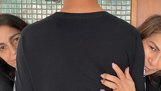 Maria do Carmo e Sônia com Bruninho, filho de Eliza Samudio e do ex-goleiro Bruno