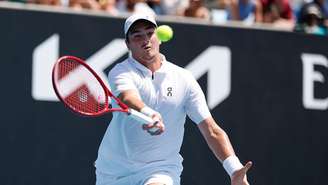 João Fonseca durante partida do Australian Open