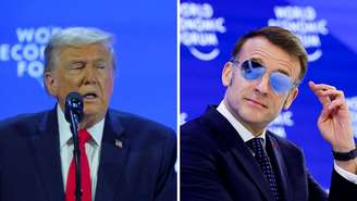 Trump ironizou óculos escuros de Emmanuel Macron em discurso em Davos