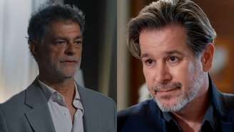 Rogério (Eduardo Moscovis) e Ferette (Murilo Benício) de Três Graças (Reprodução/TV Globo)