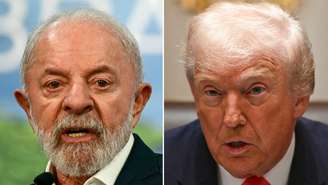 Montagem com fotos de arquivo do presidente brasileiro, Luiz Inácio Lula da Silva, e o chefe da Casa Branca, Donald Trump.