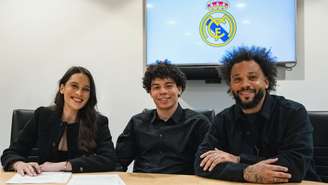 Enzo Alves assina contrato profissional com o Real Madrid ao lado do pai Marcelo