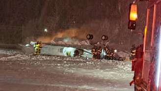 Jato particular com oito passageiros cai durante decolagem nos EUA durante tempestade