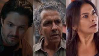 Paulinho (Romulo Estrela), Joaquim (Marcos Palmeira) e Lígia (Dira Paes) de Três Graças (Reprodução/TV Globo)