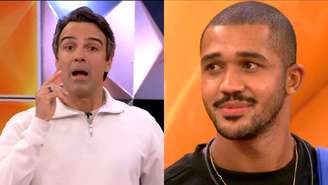 Tadeu Schmidt e Matheus no BBB 26 (Reprodução/TV Globo)