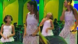 Ivete convidou meninina ao palco para a apresentação