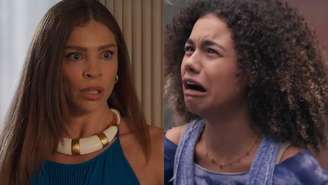 Arminda (Grazi Massafera) e Joélly (Alana Cabral) de Três Graças (Reprodução/TV Globo)