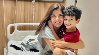 Mara Maravilha recebe visita do filho durante internação