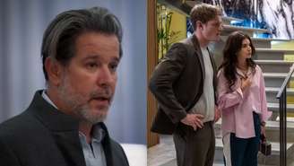 Ferette (Murilo Benício), Leonardo (Pedro Novaes) e Lorena (Alanis Guillen) de Três Graças (Reprodução/TV Globo)