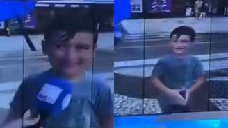 Menino surpreende repórter