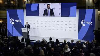 O vice-presidente dos Estados Unidos, JD Vance, na Conferência de Segurança de Munique no ano passado
