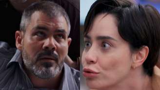 Jorginho (Juliano Cazarré) e Samira (Fernanda Vasconcellos) de Três Graças (Reprodução/TV Globo)