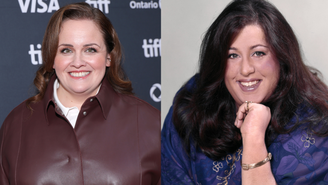 Jessica Gunning à esquerda e Cass Elliot à direita (Fotos: Michael Loccisano/Getty Images e Donaldson Collection/Getty Images)