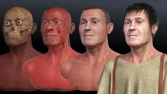 Reconstituição facial de São Valentim, realizada pelo designer brasileiro Cícero Moraes