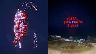 Preta Gil foi homenageada com um show de drones