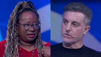 Anna Preetta e Luciano Huck no Quem Quer Ser um Milionário, do Domingão (Reprodução/TV Globo)