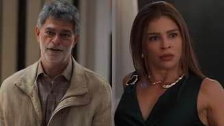 Rogério (Eduardo Moscovis) e Arminda (Grazi Massafera) de Três Graças (Reprodução/TV Globo)