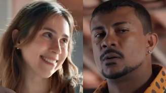 Lucélia (Daphne Bozaski) e Bagdá (Xamã) de Três Graças (Reprodução/TV Globo)