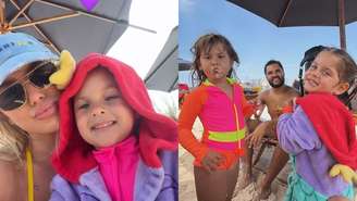 Virginia Fonseca curte dia de praia com filhas