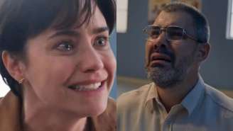 Samira (Fernanda Vasconcellos) e Jorginho (Juliano Cazarré) de Três Graças (Reprodução/TV Globo)