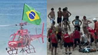 Bombeiros tentam reanimar vítima de acidente na Praia de São Conrado