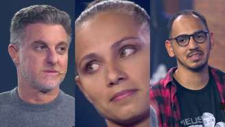 Luciano Huck, Sarine e Felipe no The Wall, do Domingão (Reprodução/TV Globo)