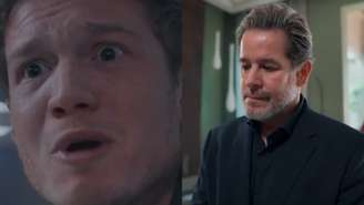 Leonardo (Pedro Novaes) e Ferette (Murilo Benício) de Três Graças (Reprodução/TV Globo)