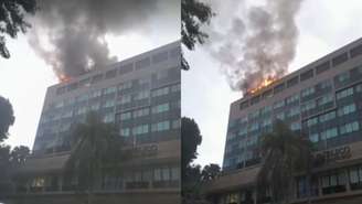 Fogo atinge telhado da sede do Ministério Público do Rio de Janeiro