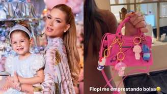 Virginia impressiona ao pegar bolsa de luxo emprestada por Maria Flor