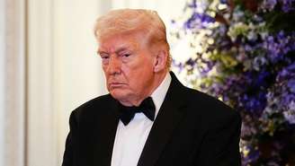 O presidente dos Estados Unidos, Donald Trump, não aceitou a decisão da Suprema Corte do país de cancelar parte de seu tarifaço. Na foto, o líder republicano participa de evento com governadores em Washington, em 21 de fevereiro de 2026.