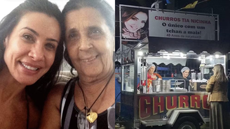 Mãe de Scheila Carvalho trabalha com carrinho de churros em Juiz de Fora