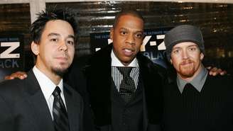 Mike Shinoda, Jay Z e Phoenix em 2004 -