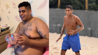 Gaab mostra antes e depois após perder 40 kg