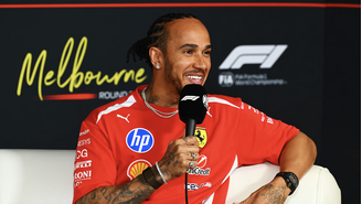 Lewis Hamilton, piloto da Ferrari, em coletiva no GP da Austrália