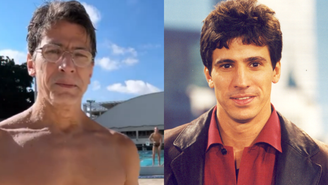 Galã da Globo nos anos 90, Leonardo Brício chama atenção ao exibir corpo sarado em piscina