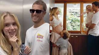 Isabella Scherer com marido e filhos