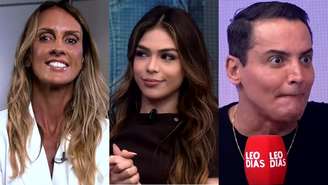 Monique Arruda, Melody e Leo Dias no Jornal dos Famosos (Reprodução/Youtube)