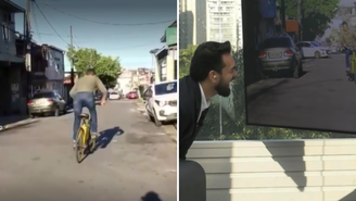 Repórter falha ao tentar empinar bicicleta e âncora cai na gargalhada no AM: ‘Eita como empina’