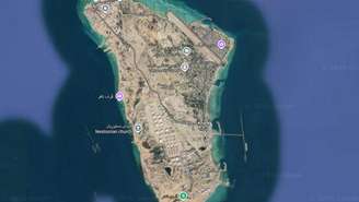 Uma imagem de satélite da ilha de Kharg, que abriga o principal terminal petrolífero do Irã.