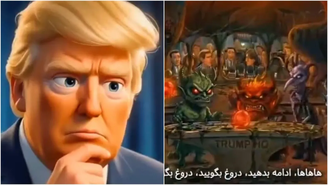 Irã divulga animação que mostra Trump controlado por 'divertidamentes do mal'