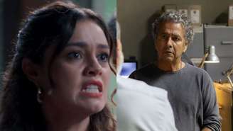 Gerluce (Sophie Charlotte) e Joaquim (Marcos Palmeira) de Três Graças (Reprodução/TV Globo)