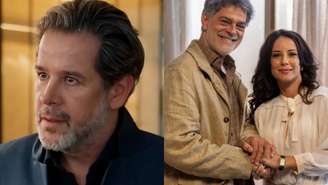 Ferette (Murilo Benício), Rogério (Eduardo Moscovis) e Zenilda (Andréia Horta) de Três Graças (Reprodução/TV Globo)