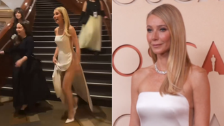 Gwyneth Paltrow quase mostra demais ao usar vestido de lateral nua no Oscar