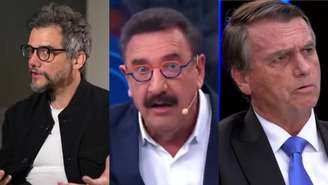Wagner Moura, Ratinho e Bolsonaro (Reprodução/TV Globo/SBT)