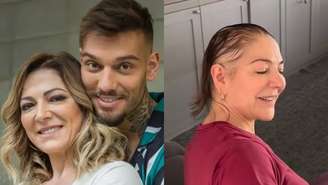 Mãe de Lucas Lucco corta o cabelo após diagnóstico