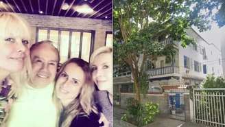 Stênio Garcia com as filhas e Mari Saade e o apartamento em disputa judicial