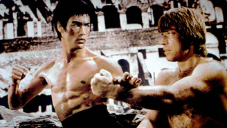 Bruce Lee e Chuck Norris em O Voo do Dragão