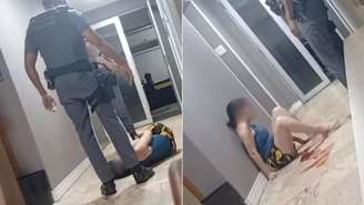 Mulher é atingida por chute de policial militar enquanto estava no chão